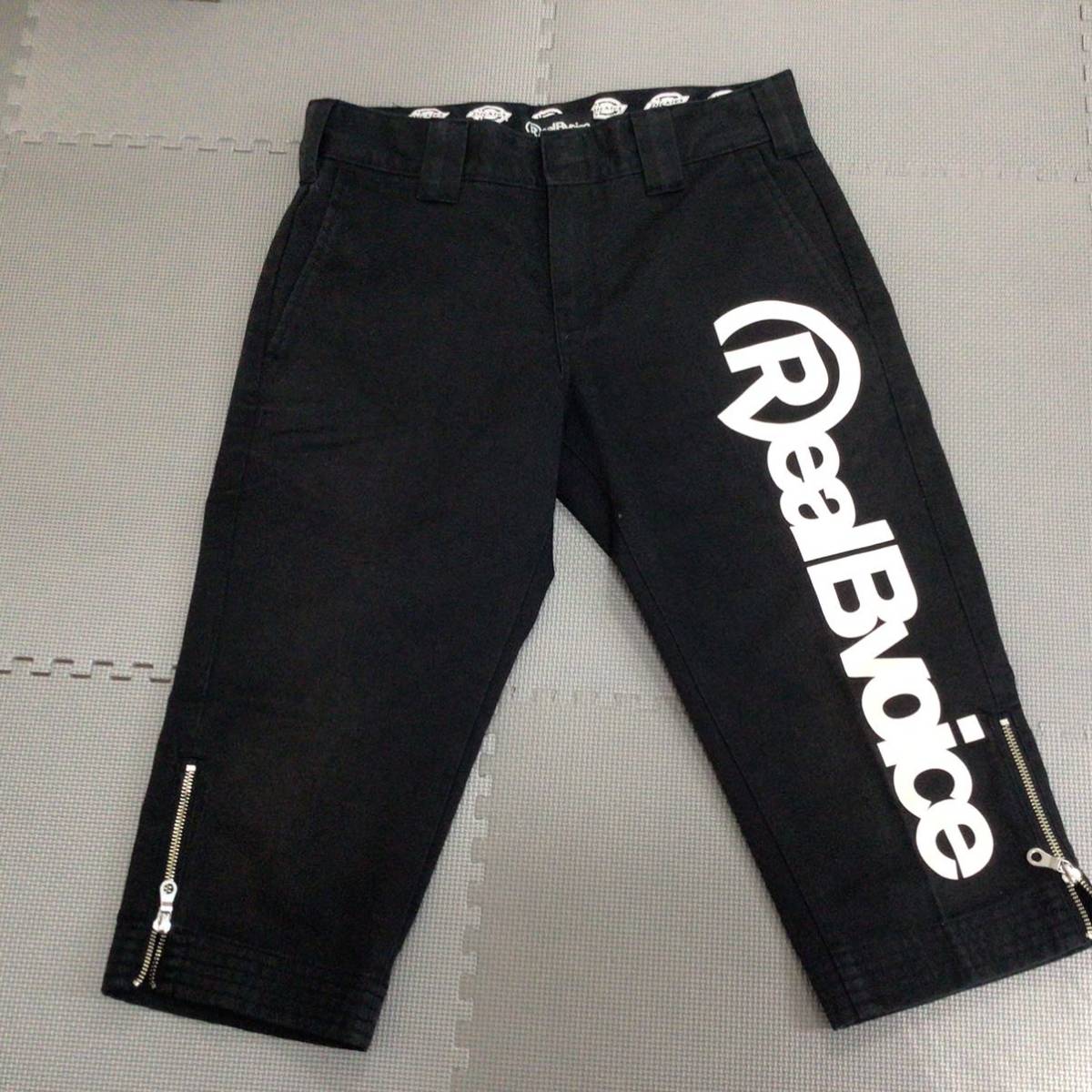 ディッキーズ リアルビーボイス DICKIES Real B voice コラボ 7部丈 パンツ ボトムス ブラック 黒 28 ワークパンツ ハーフパンツ 2125921_画像1