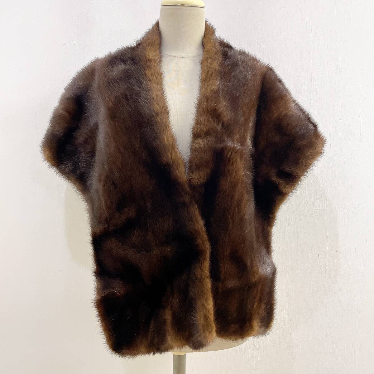 * high class fine quality mink fur shawl tippet collar to coil stole book@ fur real fur dark brown old clothes [ uniform carriage / including in a package possibility ]G