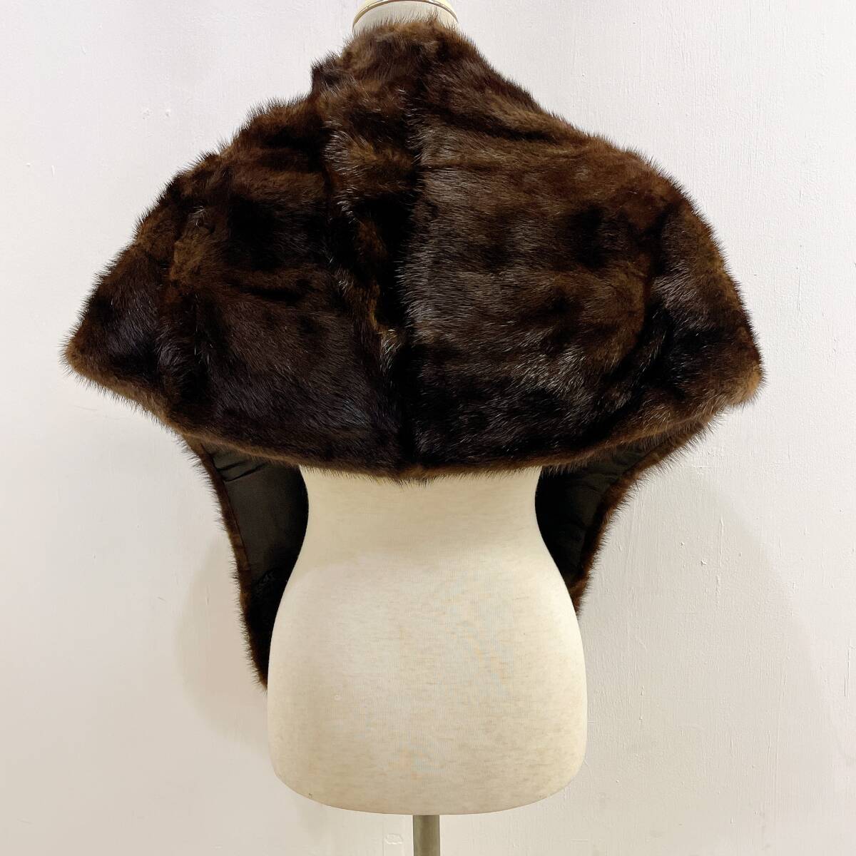 * high class fine quality mink fur shawl tippet collar to coil stole book@ fur real fur dark brown old clothes [ uniform carriage / including in a package possibility ]G