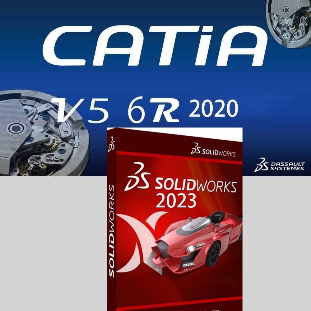 SOLIDWORKS Premium 2023 + CATIA V5-6R2020サンプルモデル付き Windows 永久版ダウンロード版_画像1