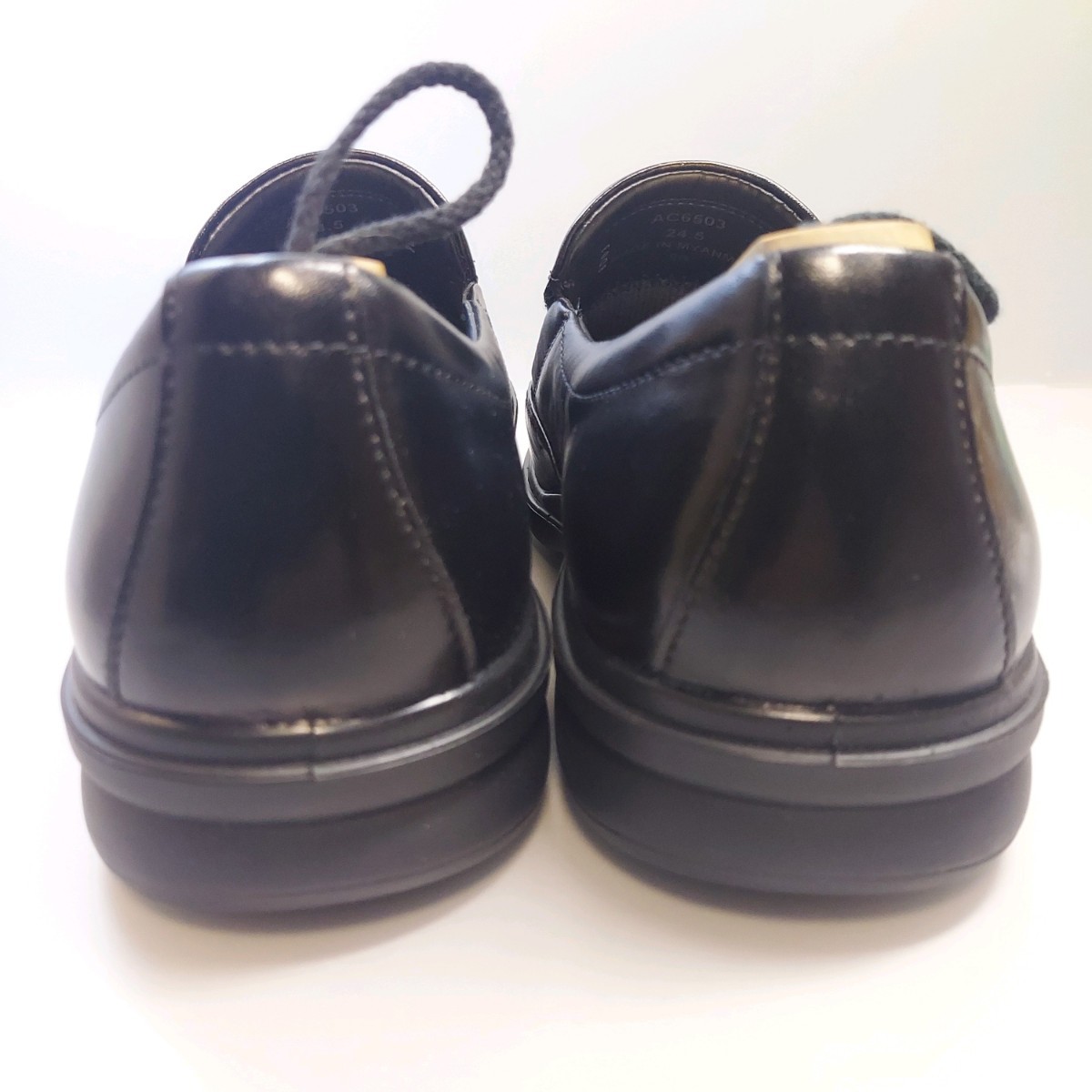 B01306 ANTIBA Comfy ビジネスシューズ ローファー コンフォート 紳士靴 本革 ブラック系 24.5cmの画像6