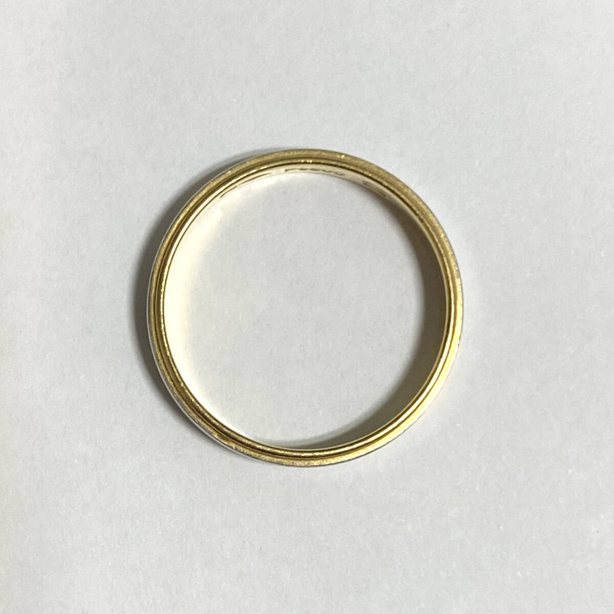 K18/Pt900 ゴールドプラチナコンビデザインリング 14号 3.0g 指輪 アクセサリー_画像3