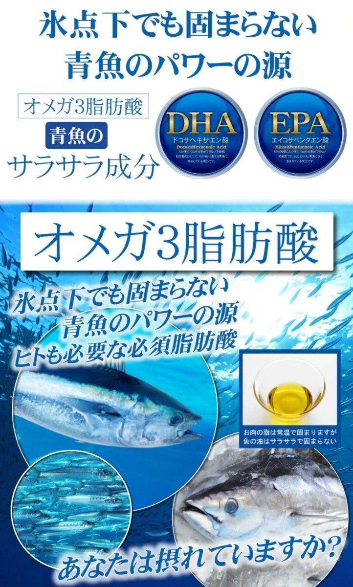 (今だけ値下げ中)オメガ3 DHA EPA DPA α-リノレン酸 えごま油 亜麻仁油　6ヶ月分×2袋 (12ヶ月分)