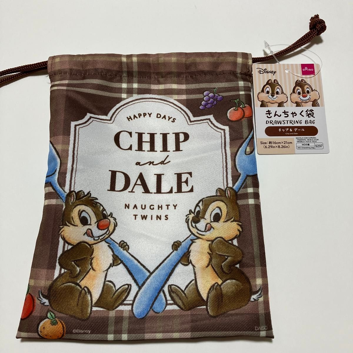 ディズニー チップ&デール きんちゃく袋 2点セット ダイソー ディズニー チップ&デール きんちゃく袋 2点セット ダイソー