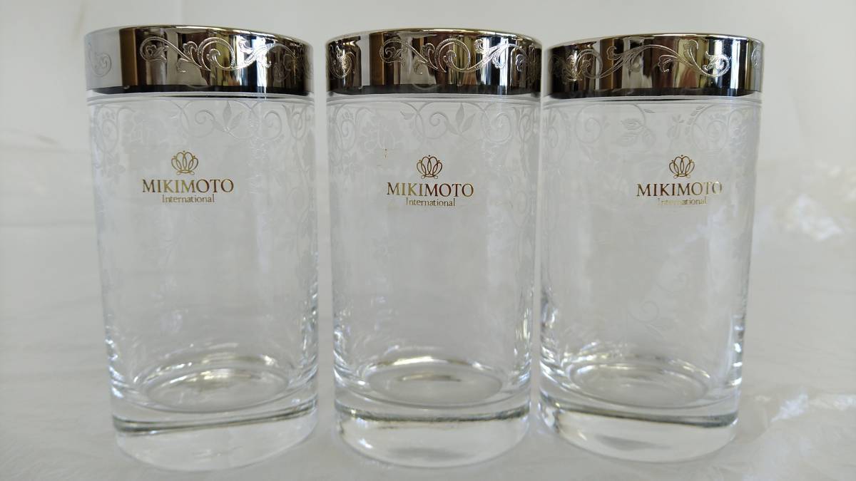 MIKIMOTO ビールグラス 3客 ミキモト グラス コップ 洋食器_画像1