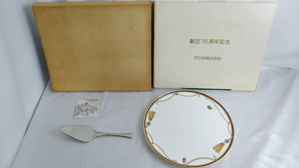 未使用 Noritake ノリタケ マツダ 創立75周年記念 ケーキプレート 皿 洋食器 食器_画像1