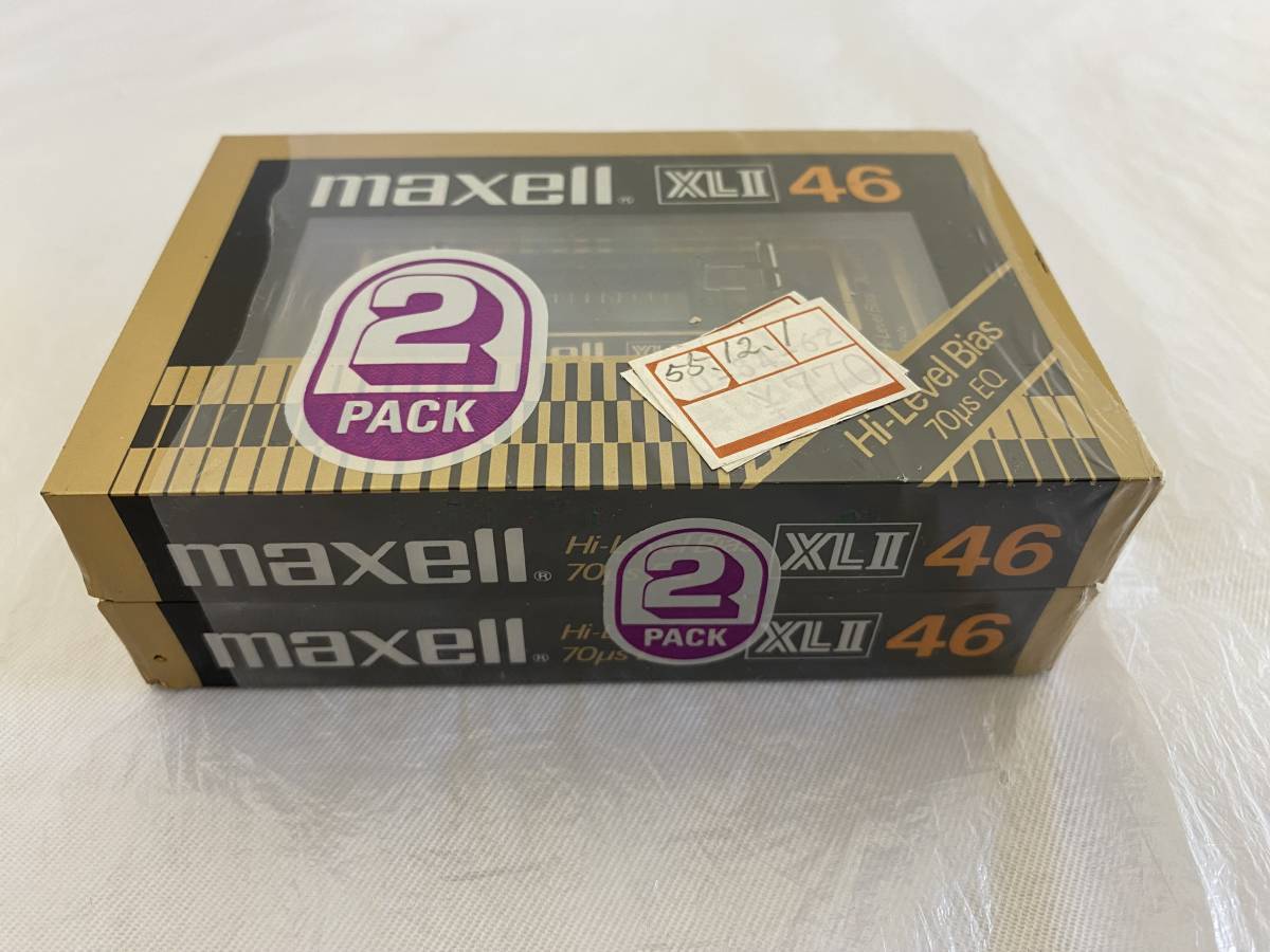 [ new goods unopened ] maxellmak cell XL Ⅱ 46 XL2 2 pcs set 2 pack high position TYPEⅡ cassette tape Hitachi mak cell that time thing Showa Retro 1