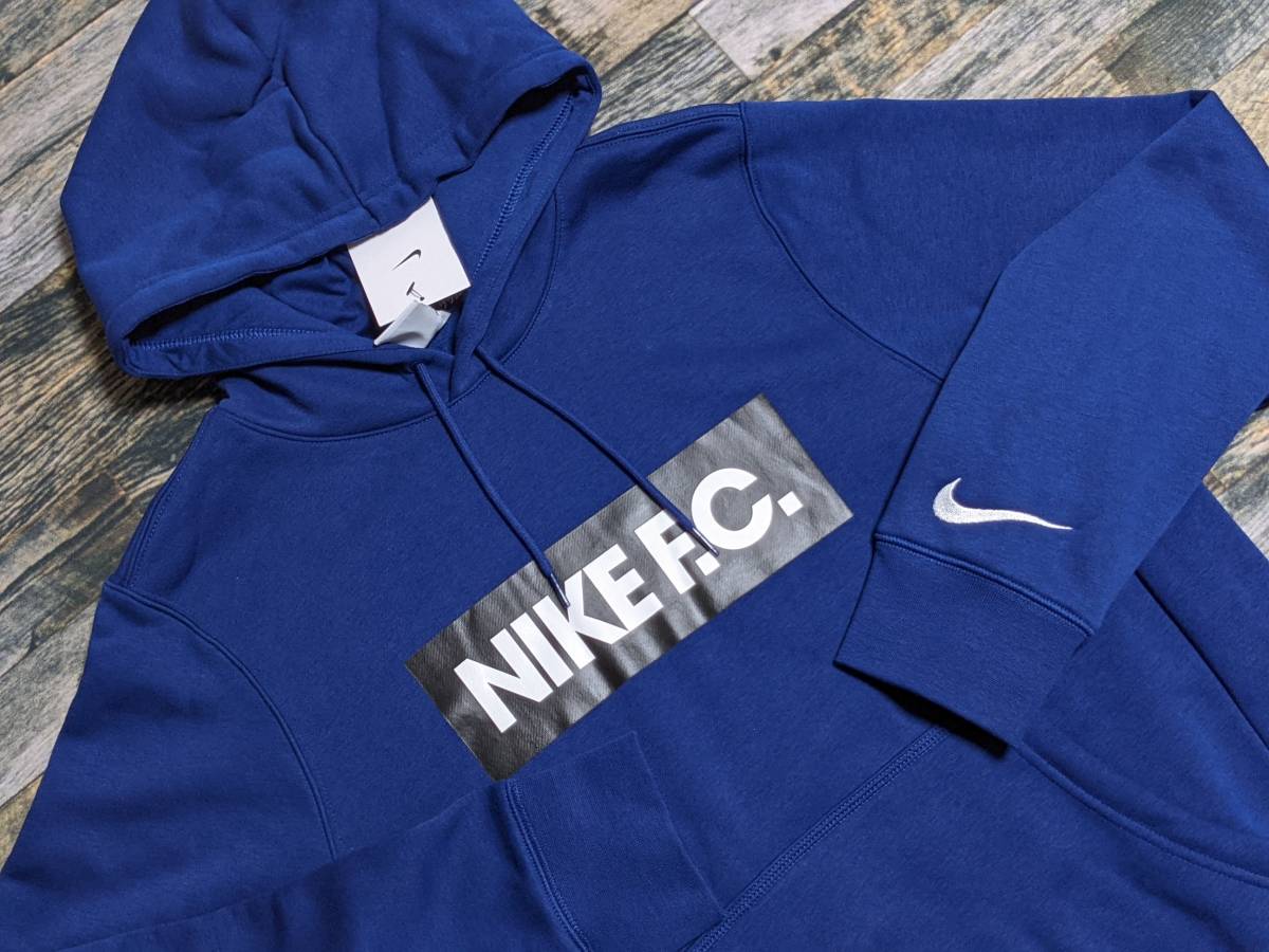 残少 L NIKE F.C プルオーバー フーディ 検 フリース スウェット パーカー サッカー フットサル ナイキ エフシー FC 紺/ネイビー_画像1