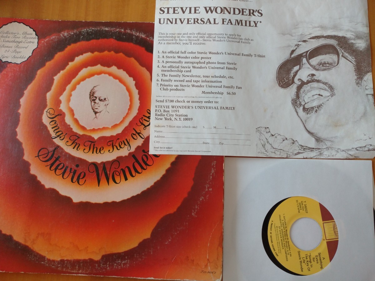 【USオリジナル/2LP+7inch】Stevie Wonder / Songs In The Key Of Life希少フライヤー付き_画像1