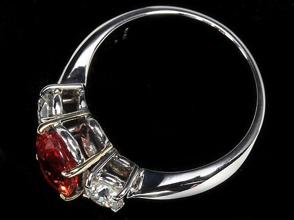 RL10489T【1円～】新品【RK宝石】希少宝石 極上パパラチャサファイア 大粒1.85ct 極上ダイヤモンド 0.62ct Pt900 K18 高級リング ダイヤ_画像5