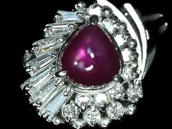 KR10792T【1円～】新品【RK宝石】≪Star Ruby≫ 神秘の宝石 極上非加熱スタールビー 大粒1.97ct 極上ダイヤモンド Pt900 高級リング ダイヤ_画像3