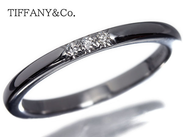 OL3675ST【売り切り】新品仕上【RK宝石】ティファニー TIFFANY&CO. クラシックバンド 3Pダイヤモンド Pt950 8.5号 リング 極上ダイヤ