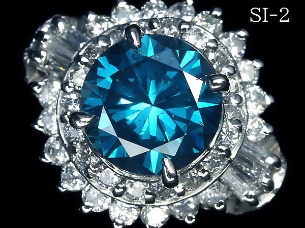 IIM10735SS【1円～】新品【RK宝石】SI-2 極上ブルーダイヤモンド 特大1.35ct!! 極上クリアダイヤ 0.51ct Pt900 超高級リング ブルーダイヤの画像1