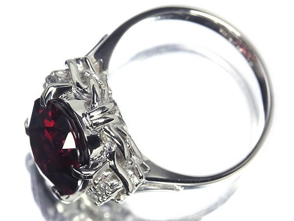 OU10925S【1円～】新品【RK宝石】《garnet》極上ロードライトガーネット 大粒5.58ct 極上ダイヤモンド Pt900 高級リング ダイヤ_画像3