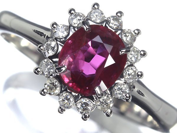 KK10895S【1円～】新品【RK宝石】≪RUBY≫ 妖艶な輝き!! 上質天然ルビー 大粒1.025ct!! 極上ダイヤモンド Pt900 高級リング ダイヤ_画像1