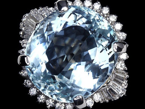 IW10926S【1円～】新品【RK宝石】≪Aquamarine≫ 極上アクアマリン 特大15.33ct!! 極上ダイヤモンド 総計0.76ct Pt900 超高級リング ダイヤの画像1