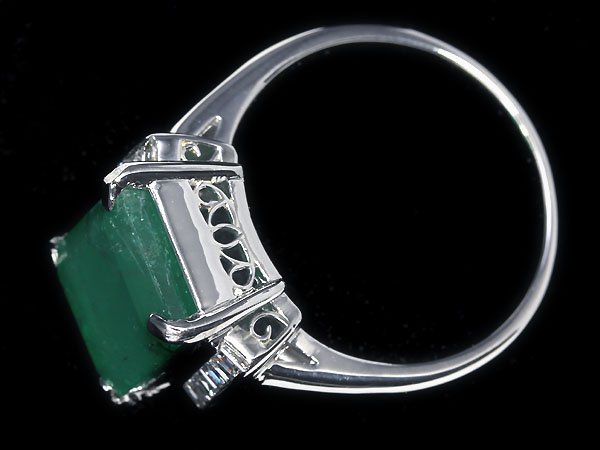 GR10747SS【1円～】新品【RK宝石】≪Emerald≫ 抜群の存在感!! 天然エメラルド 特大5.19ct!! 極上ダイヤモンド Pt900 高級リング ダイヤ_画像5