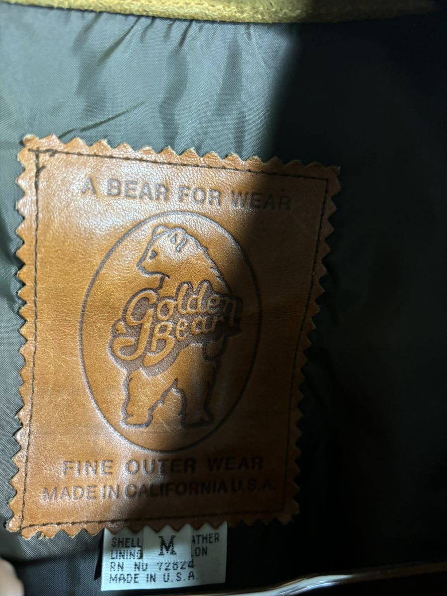 Golden Bear ゴールデンベア　カリフォルニア　USA製　スウェードレザー　ジージャン　Gジャン ウエスタンジャケット キャメル? ベージュ M_画像7