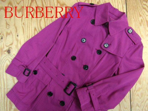 ★バーバリー Burberry★レディース 七分袖 ショートスプリングトレンチコート 裏ノバチェック★R60225056A_画像1