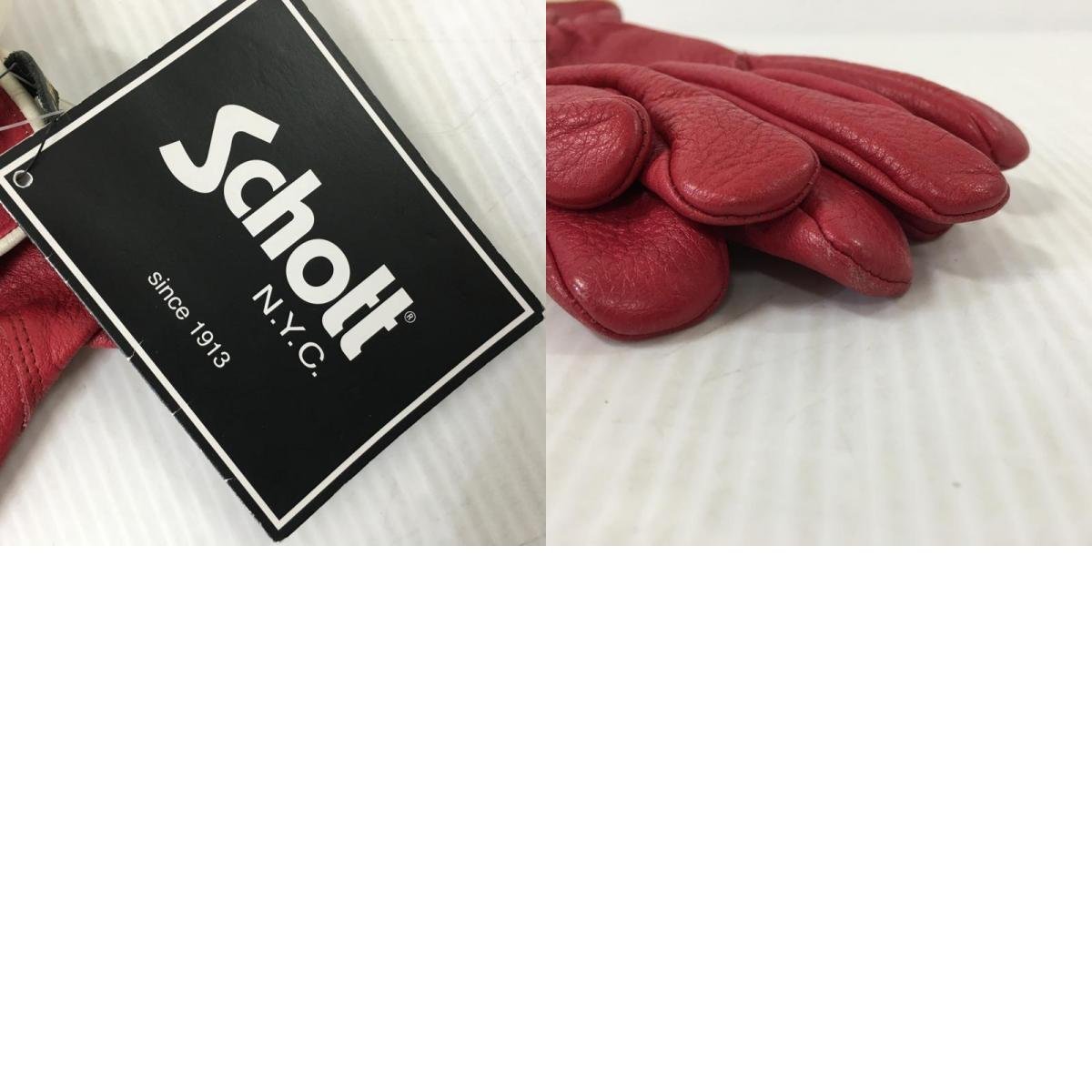 TEI 【中古品】 SCHOTT レザー手袋 ショット グローブ　レッド 〈208-240208-MA-2-TEI〉_画像10