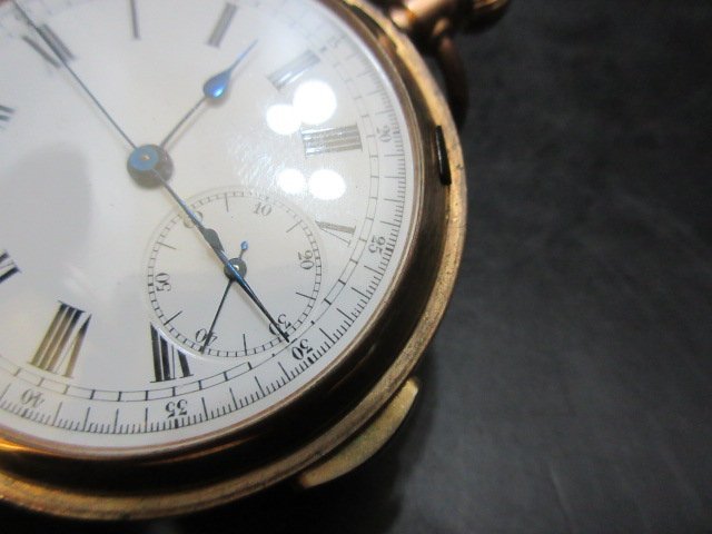 古い　スイス製　WARRANTED　GOLD FILLED　20years からくり時計？横のボタンを押すと数回たたく懐中時計　ジャンク_画像5