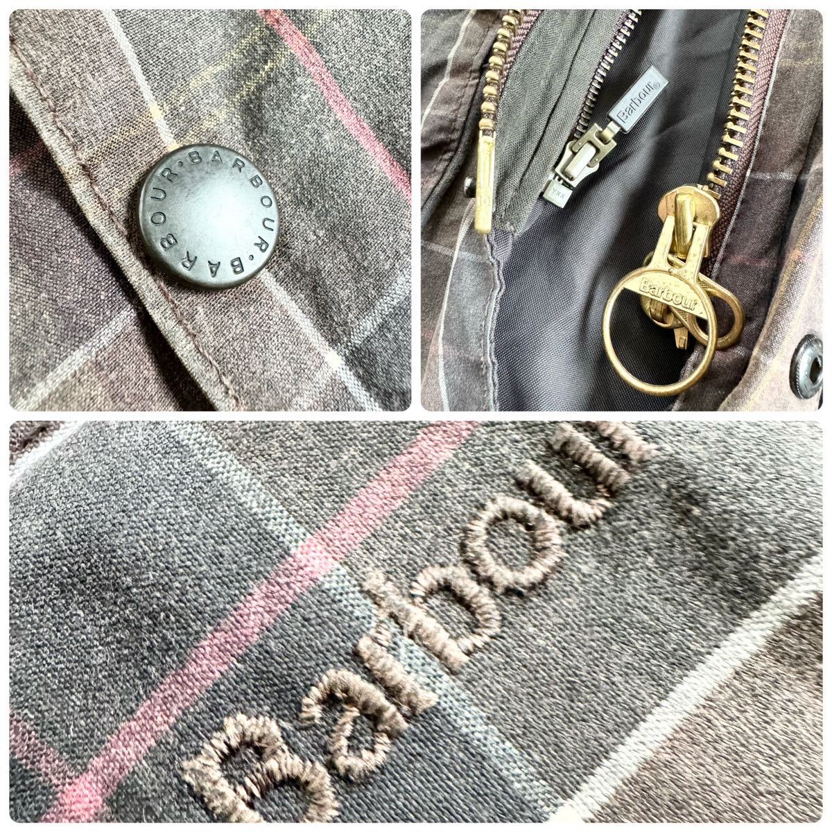 【極希少】三井物産 バブアー Barbour BEDALE チェック オイルドジャケット カバーオール 38 ヴィンテージ　ミリタリージャケット_画像3