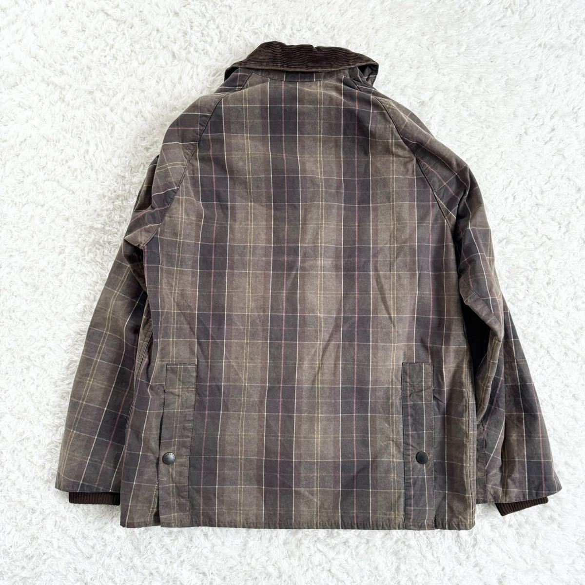 【極希少】三井物産 バブアー Barbour BEDALE チェック オイルドジャケット カバーオール 38 ヴィンテージ　ミリタリージャケット_画像9