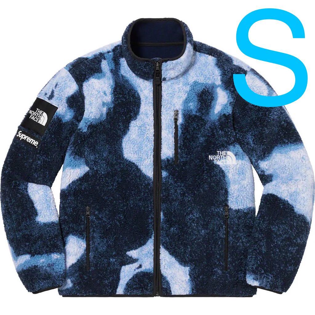 Supreme NorthFace Bleached Denim Print Fleece Jacket シュプリーム ノースフェイス ブリーチデニム プリント フリースジャケット indigo_画像1