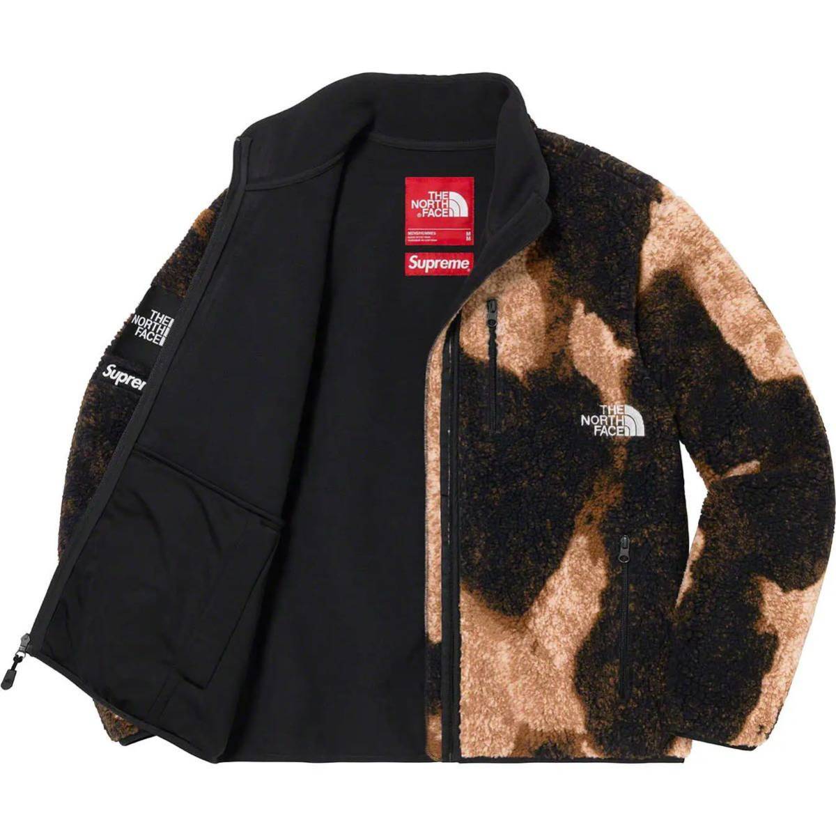 Supreme The North Face Bleached Denim Print Fleece Jacket シュプリーム ノースフェイス ブリーチデニム プリント フリースジャケット S