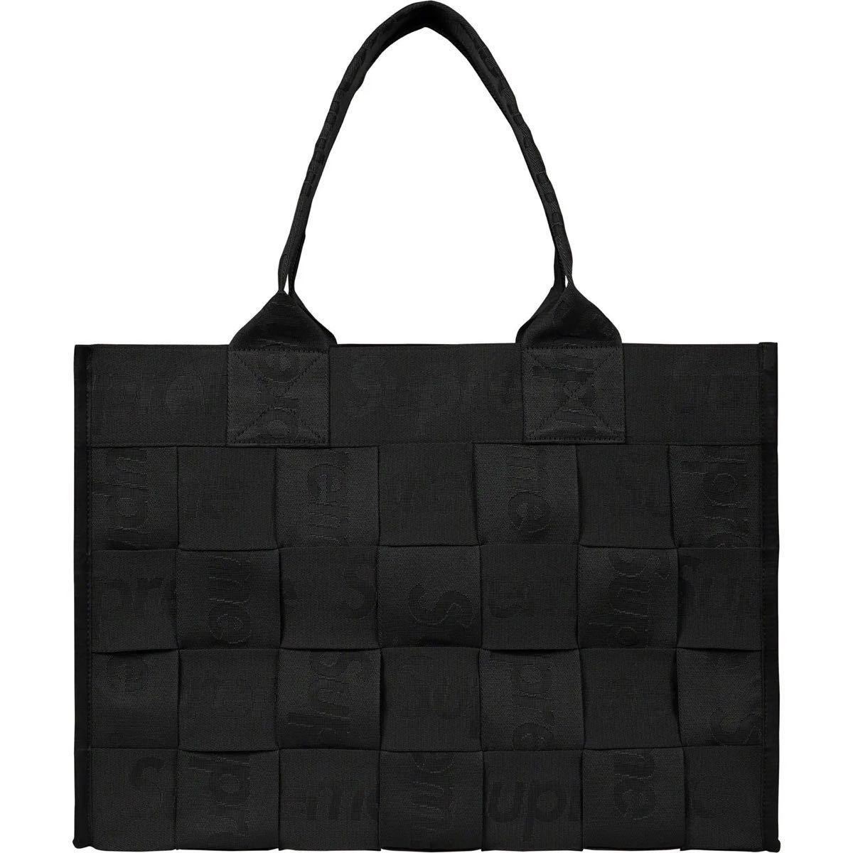 23SS 新品 Supreme Woven Large Tote Bag シュプリーム ウーブン トートバッグ ブラック Black 黒 オンライン購入 バックパック バックの画像3