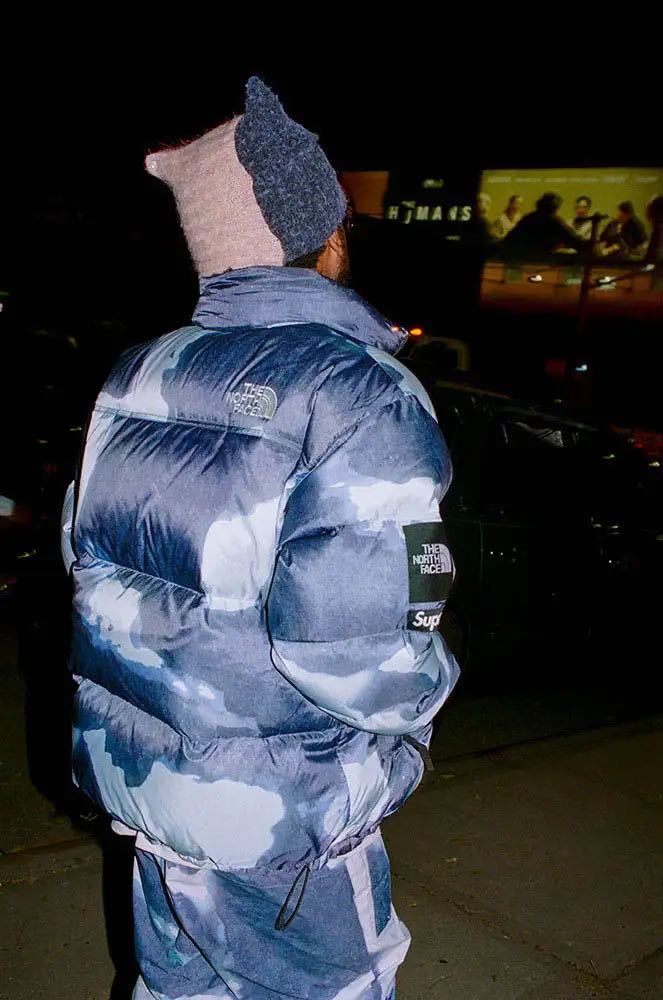 Supreme The North Face Bleached Denim Print Nuptse Jacket シュプリーム ノースフェイス ブリーチデニム プリント ヌプシ ジャケット S