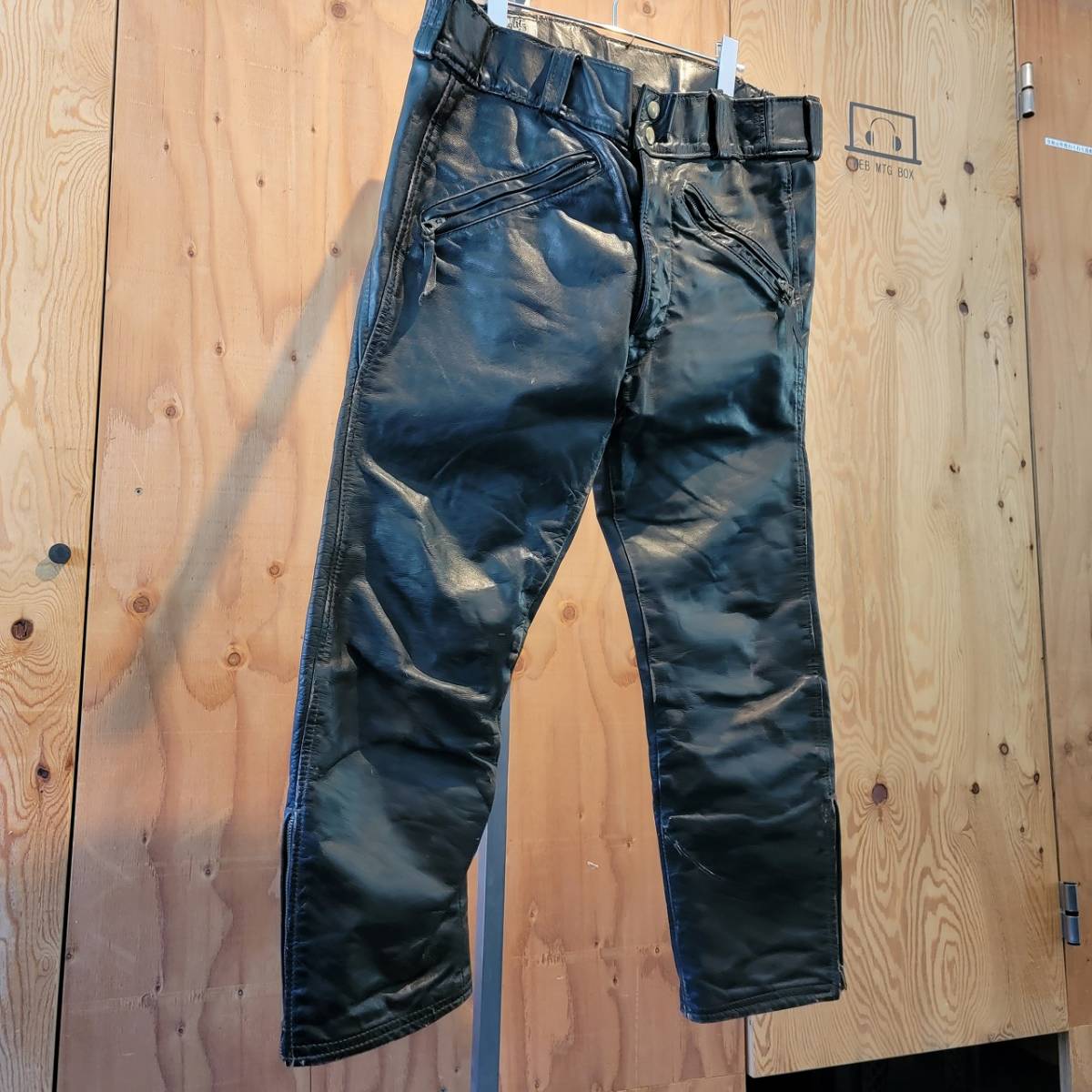 白タグ　激レア　Ｌａｎｇｌｉｔｚ Ｌｅａｔｈｅｒｓ　W３６位　ラングリッツレザー　レザーパンツ　入手困難　ヴィンテージ　バイカー_画像2