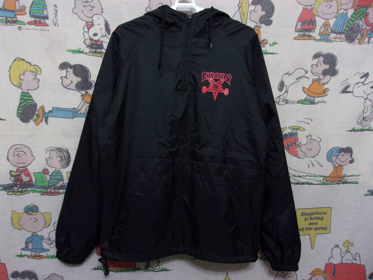 THRASHER アノラック パーカー S スラッシャー Anorak フーディ フード ハーフジップ プルオーバー ラグラン ナイロン ジャケット アウター_画像1