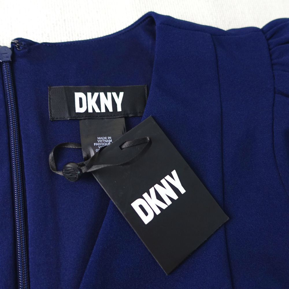 新品 DKNY 10/15号 ダナキャラン 紺 ワンピース パーティドレス 半袖 結婚式 二次会 披露宴 フォーマル お呼ばれ 発表会 演奏会 輝51K0103_画像9