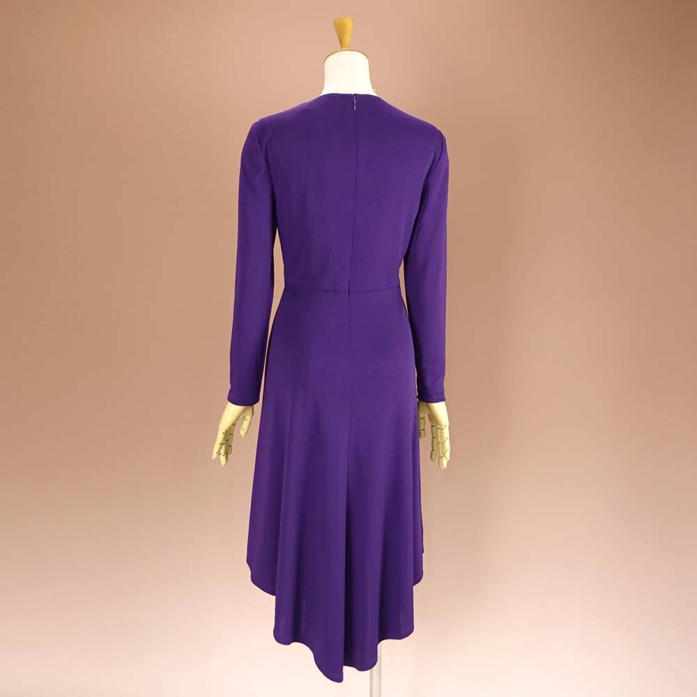  новый товар Ralph Lauren 2/7 номер ~9 номер фиолетовый кручение V шея One-piece вечернее платье длинный рукав свадьба 2 следующий .... презентация исполнение ...37K1504