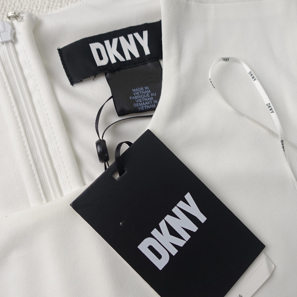 新品 DKNY 6/11号 ダナキャラン 黒 白 ワンピース パーティドレス ブラック 結婚式 二次会 披露宴 フォーマル お呼ばれ 発表会 華42K2203_画像8