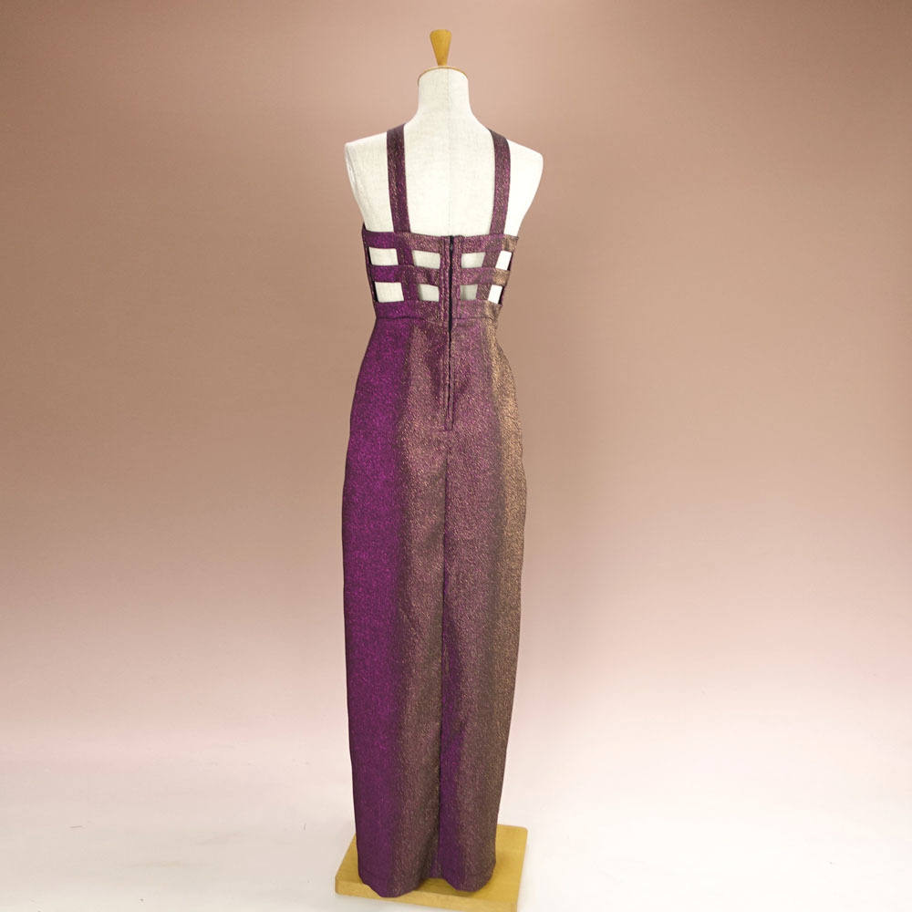  half-price sale * new goods I Dan matoks2/7 number purple Gold lame long dress party dress formal presentation musical performance . stage .43WW2201