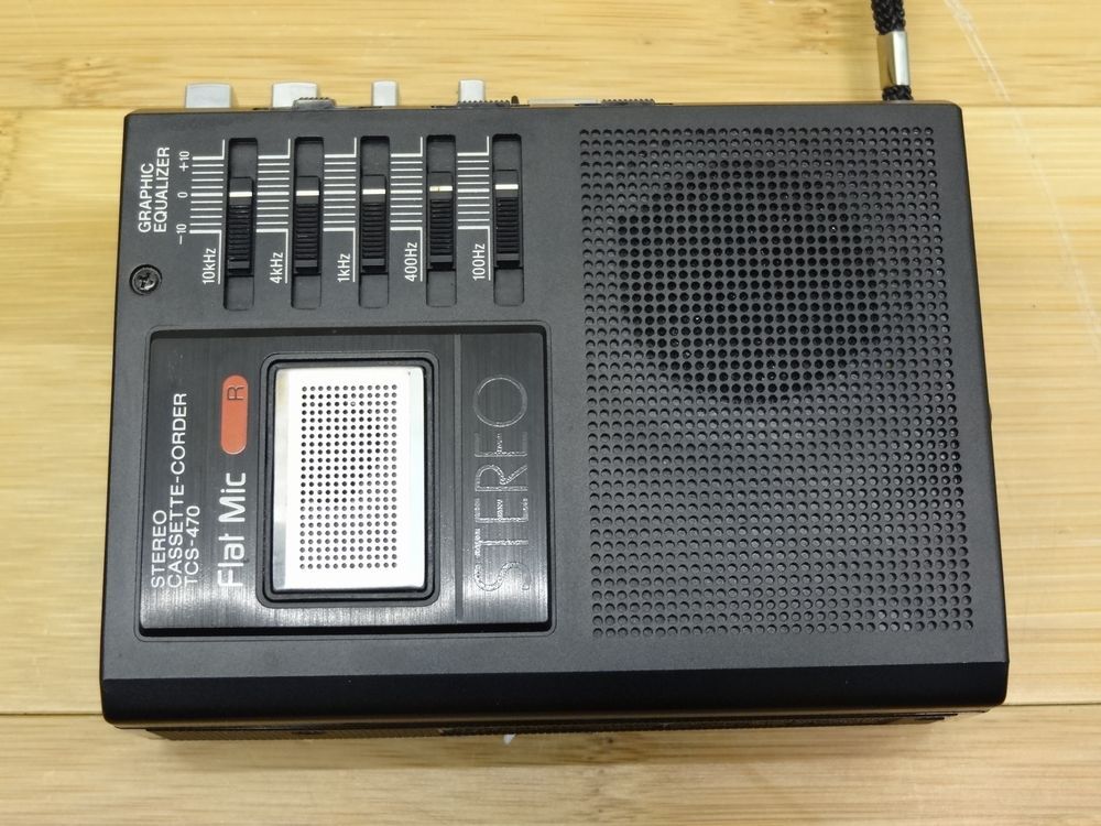 ジャンク品 ソニー ステレオカセットコーダー TCS-470 箱/取説あり SONY STEREO CASSETTE-CORDER 現状品_画像3