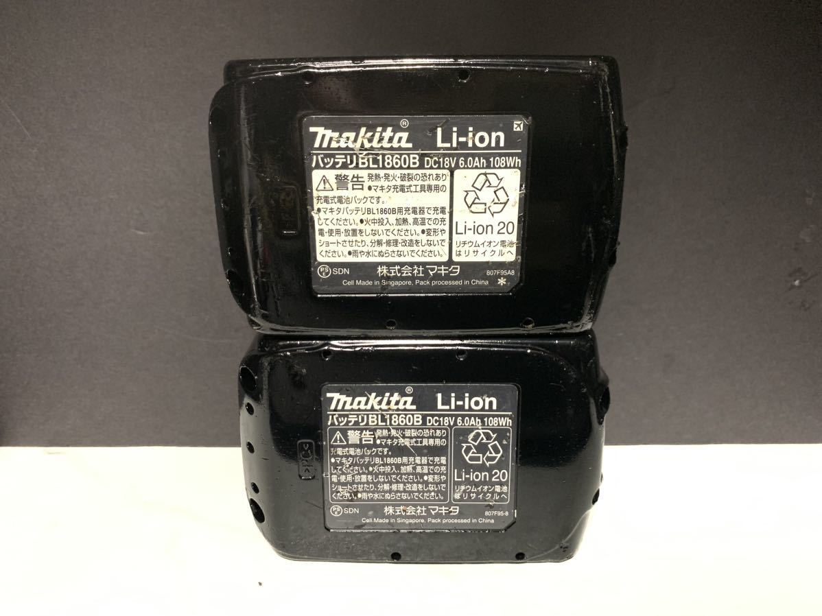 2個 マキタ Makita 純正 Li-ion バッテリー BL1860B 6.0Ah 18V 雪マーク # BL1830 BL1840 BL1850 BL1460 BL1860 BL1460B 9 検索ワード 美品_画像5