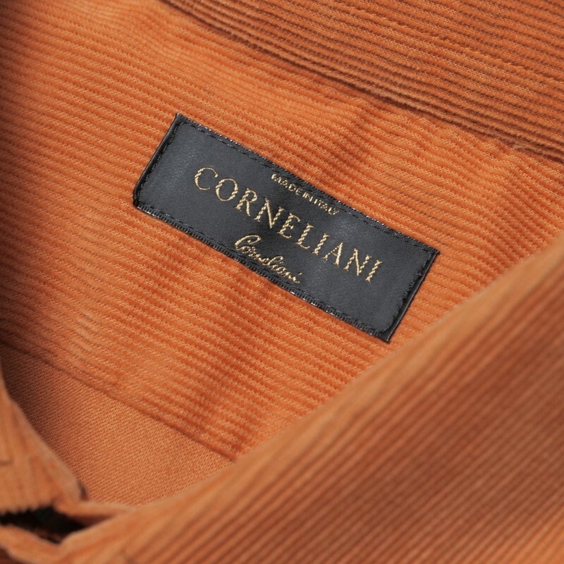 TH1494◇イタリア製 CORNELIANI ID/コルネリアーニ 2枚セット メンズ15.5/39/M コーデュロイシャツ ボタンダウンシャツ オレンジ/茶系_画像5