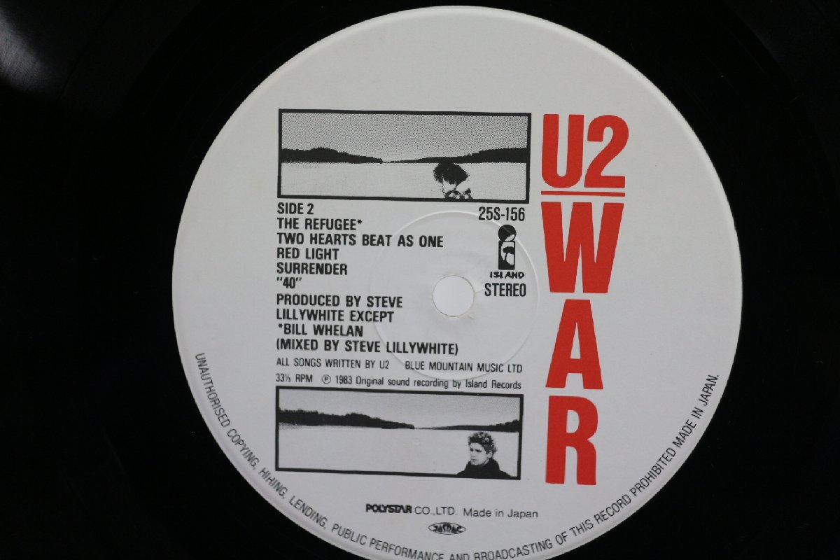 [TK3221LP] LP U2/WAR（闘） 帯付き 準美品 見開き 帯にライナーノーツ 盤面音質ともに良好 似顔絵_画像6