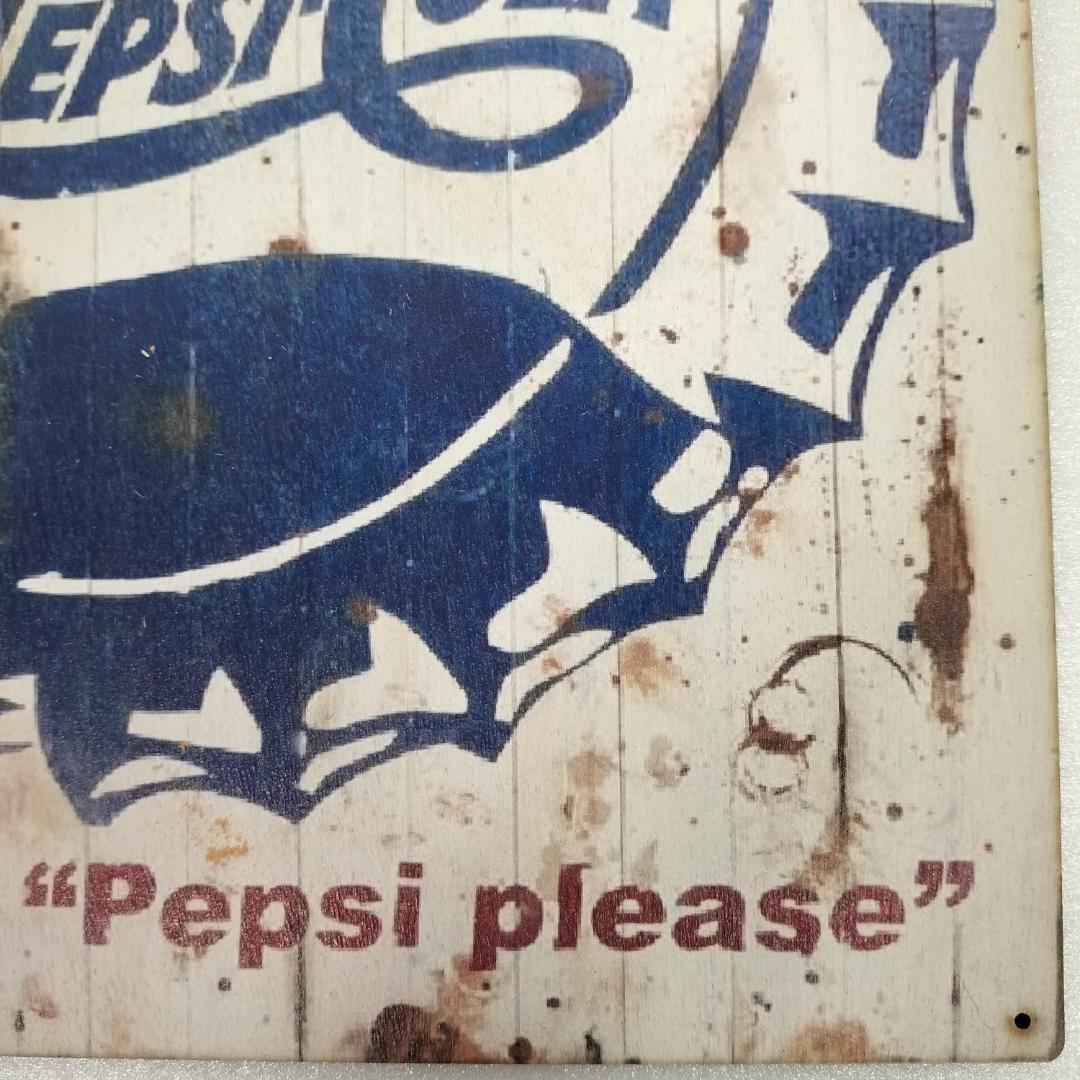 (128) ベニヤ 看板 ポスター レトロ 昭和 Pepsi ペプシ 炭酸