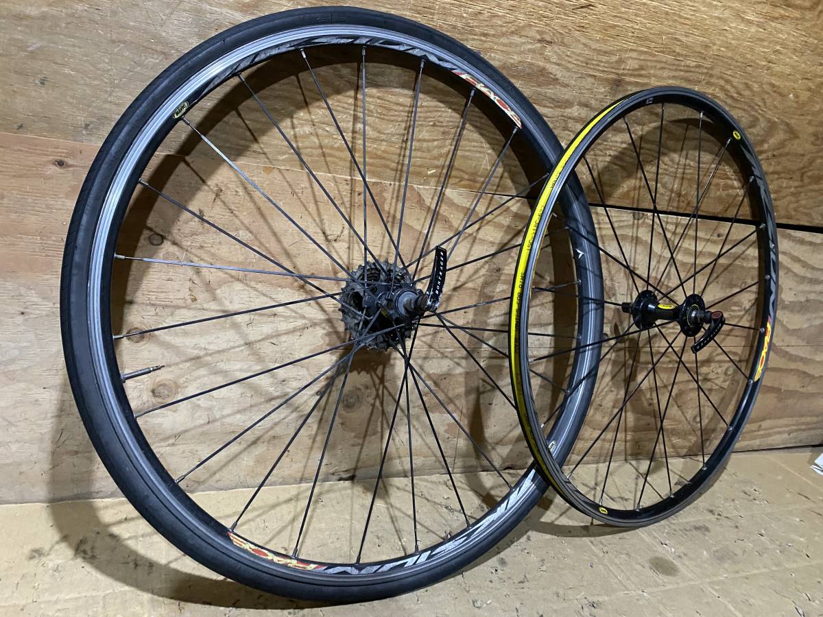 MAVIC AKSIUM RACE 700c ロードバイク ホイール 10速 前後セット中古パーツの画像8