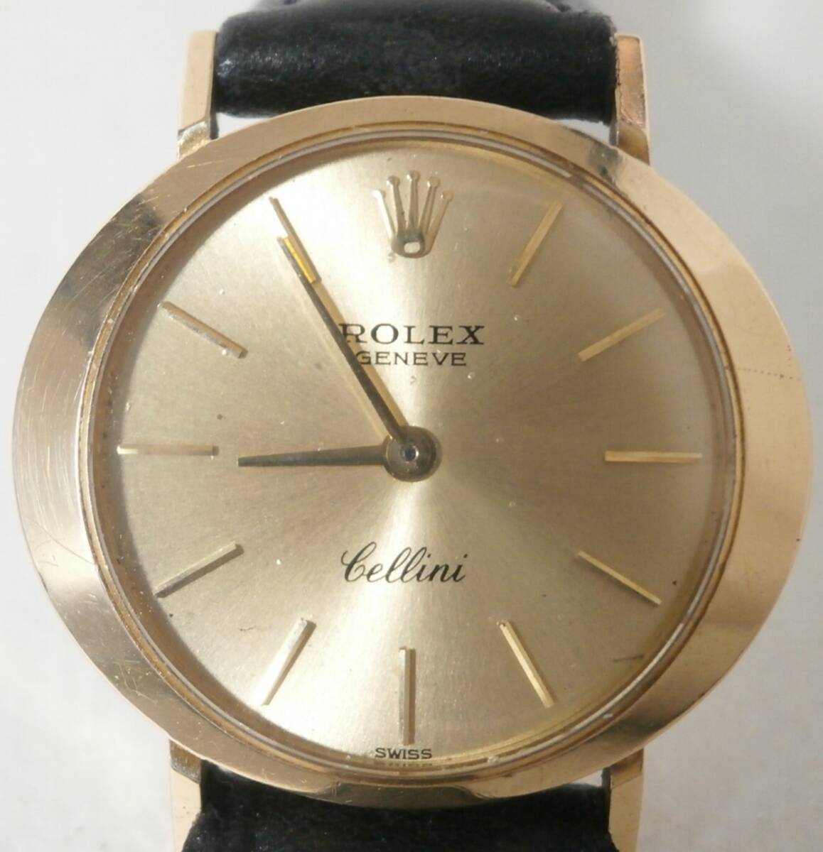 稼働品 K18 ROLEX Cellini 手巻き 19石 レディース 腕時計 2針 18K Gold ケース ロレックス チェリーニ オーバル 楕円型 _画像1