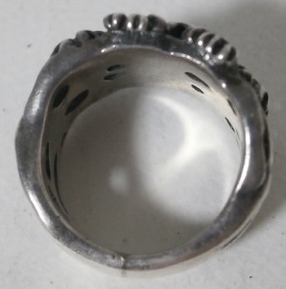 925SV フラワーリング 9号 小花 彫金 シルバーリング 指輪 Vintage 925 Silver ゴシック _画像6