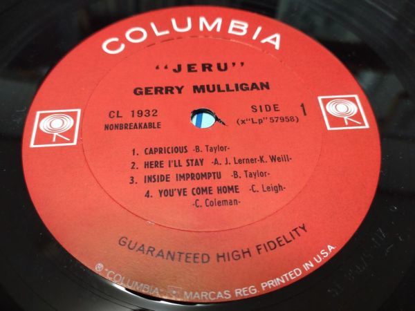 US盤Columbia2eyeオリジナルMono Gerry Mulligan/JERU_画像4
