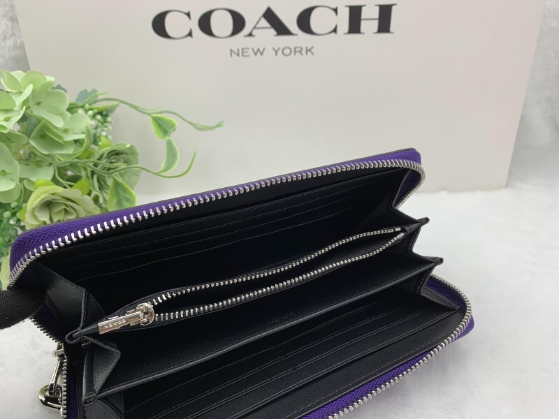 コーチ COACH 長財布 財布 パープル レディース プレゼント 贈り物 ギフト シグネチャー ロング ジップ 新品 未使用 ブランド C4452 C158_画像10