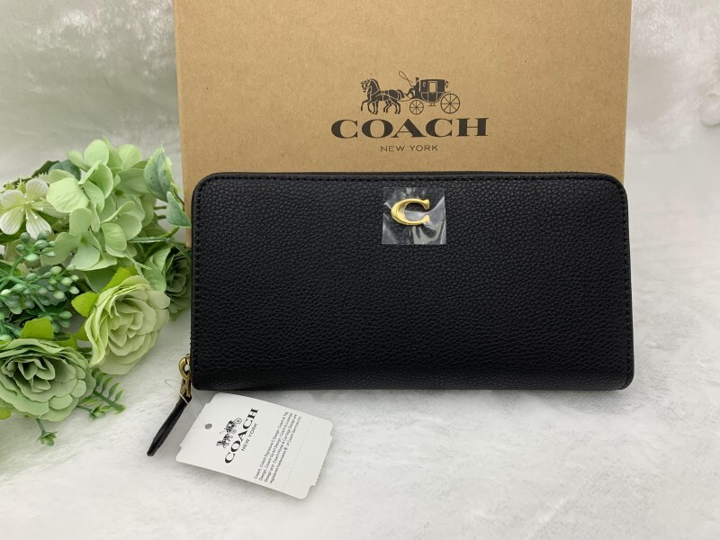 コーチ COACH 長財布 財布 プレゼント 贈り物 ラウンドファスナーロング ジップ ブラック 黒 レディース メンズ シンプル 新品 CC489 A082