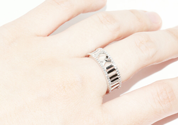  Tiffany ring K18WG diamond open a tiger sling full Circle diamond _