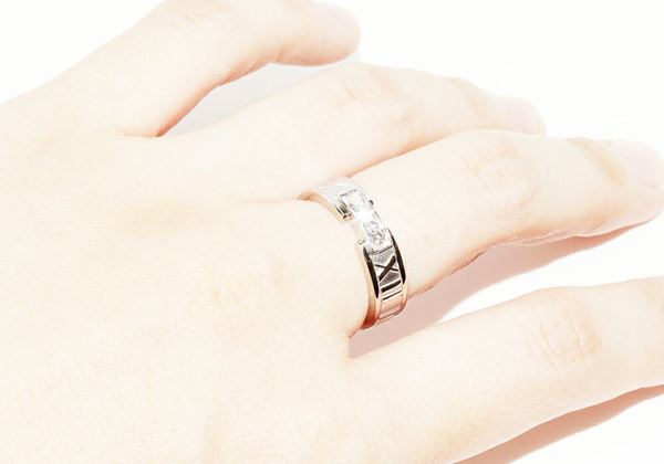 Tiffany ring K18WG diamond 3Pa tiger sling _